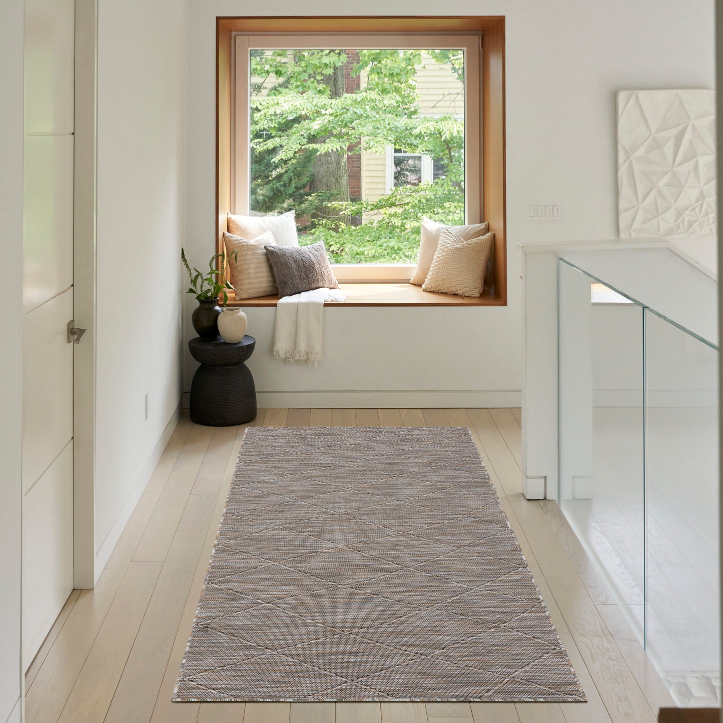 Nourison Washable Solutions 3' x 5' Grey/Mocha Modern Rug