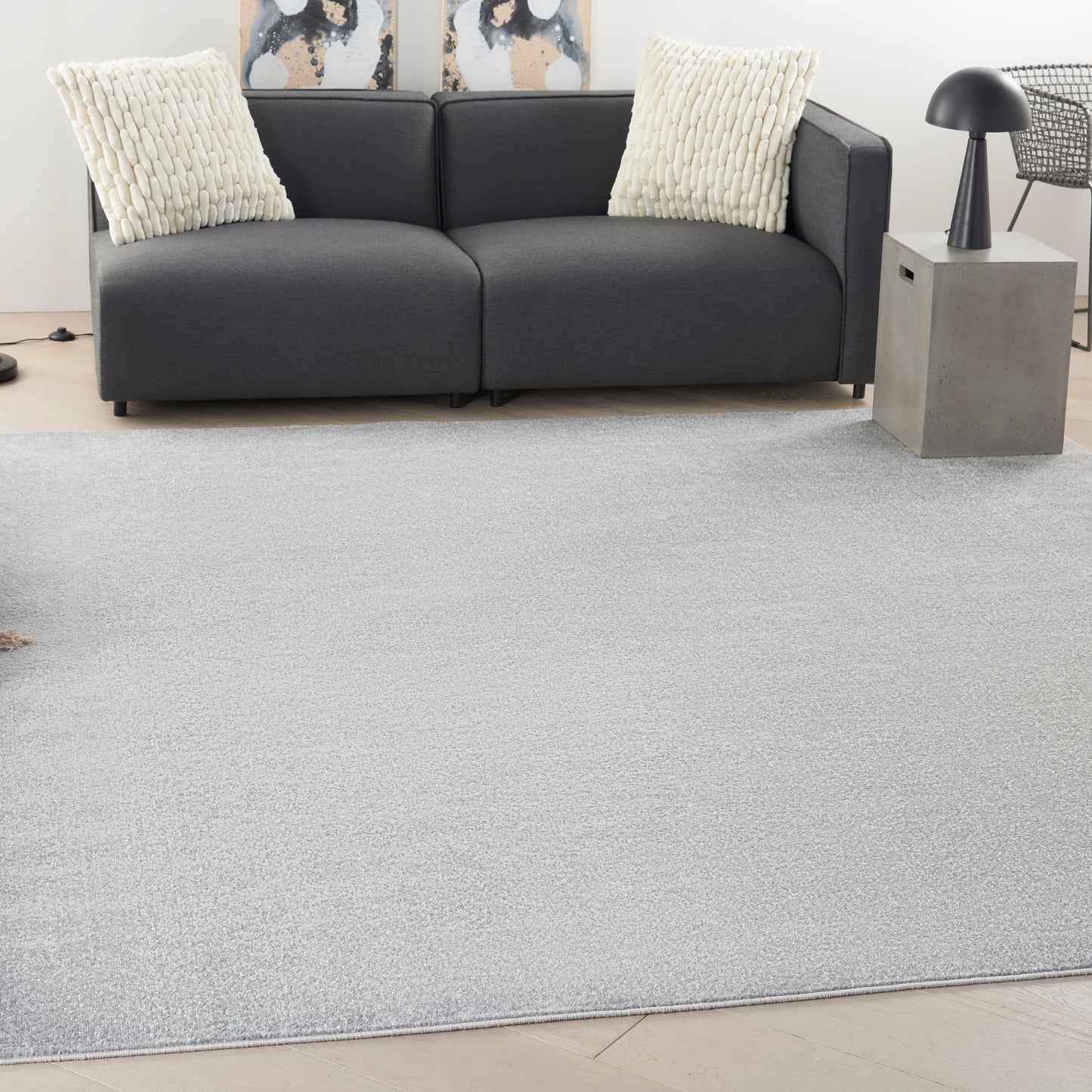 Nourison Nourison Essentials 9' x Square Silver Grey Outdoor Rug