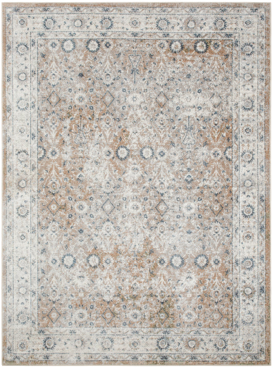 Nourison Astra Machine Washable 5'3" x 7' Silver Taupe Vintage Indoor Rug