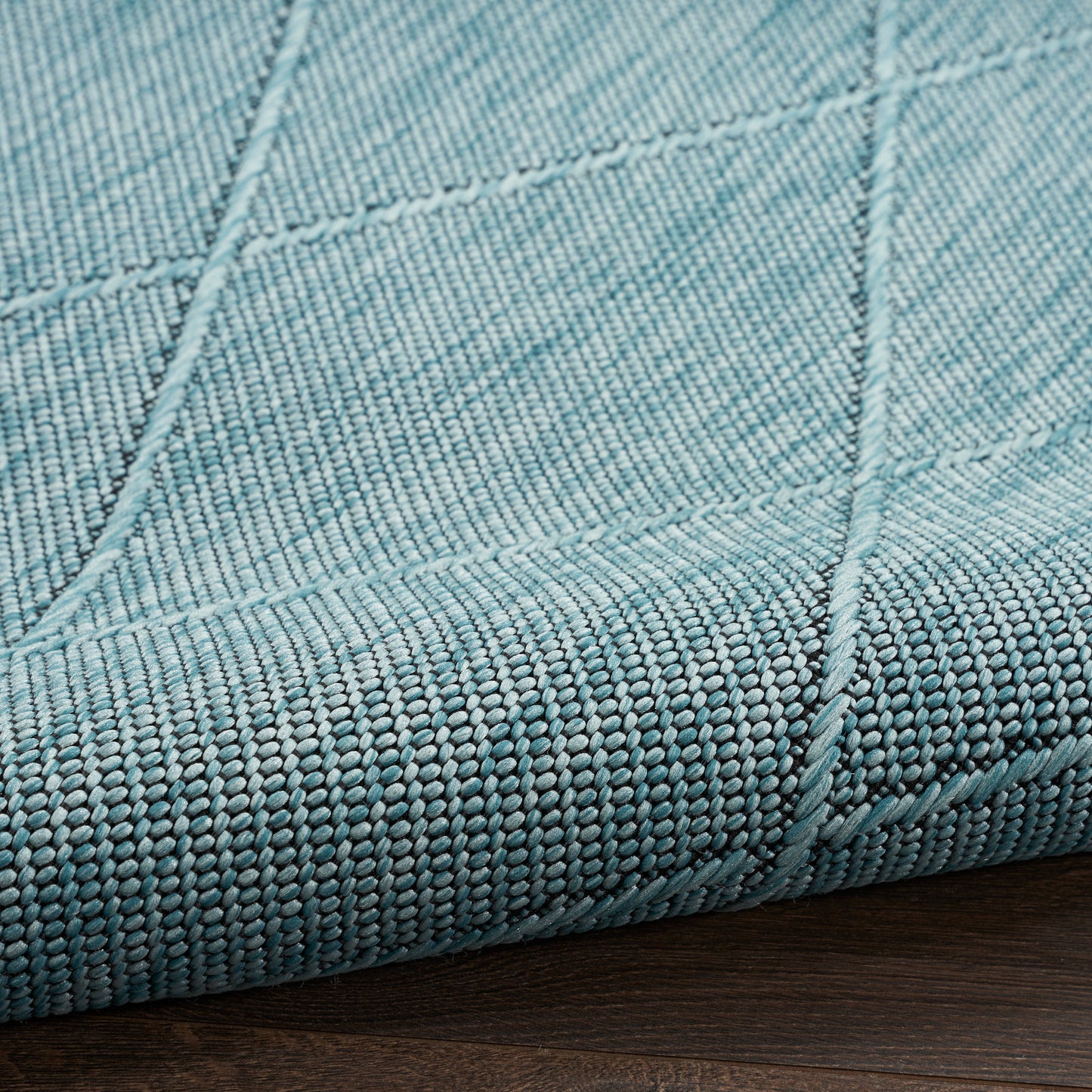 Nourison Washable Solutions 4' x 6' Aqua Modern Rug