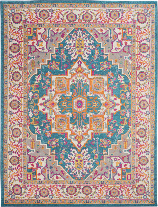 Nourison Passion 8' x 10' Teal Multicolor Bohemian Indoor Rug