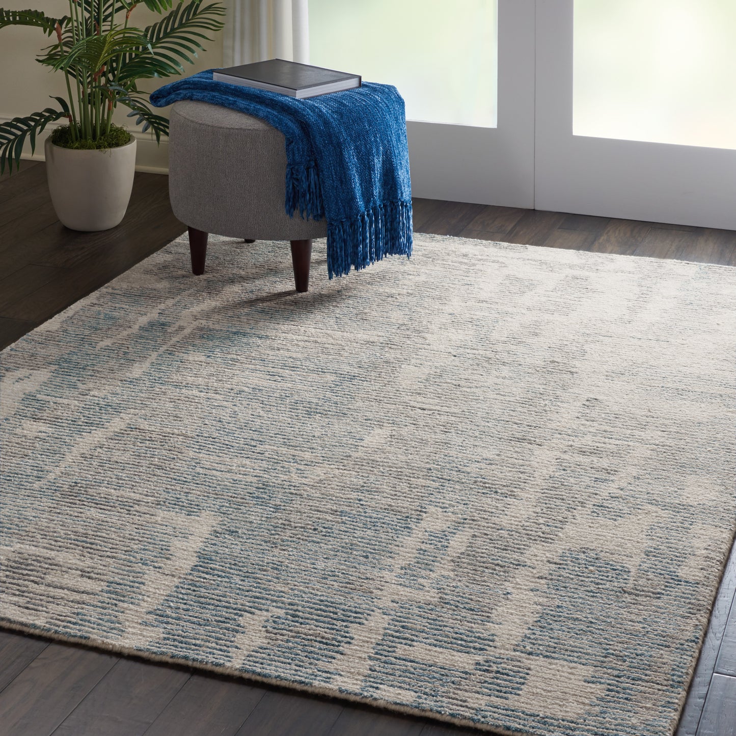 Nourison Ellora 5'6" x 7'5" Blue Modern Indoor Rug