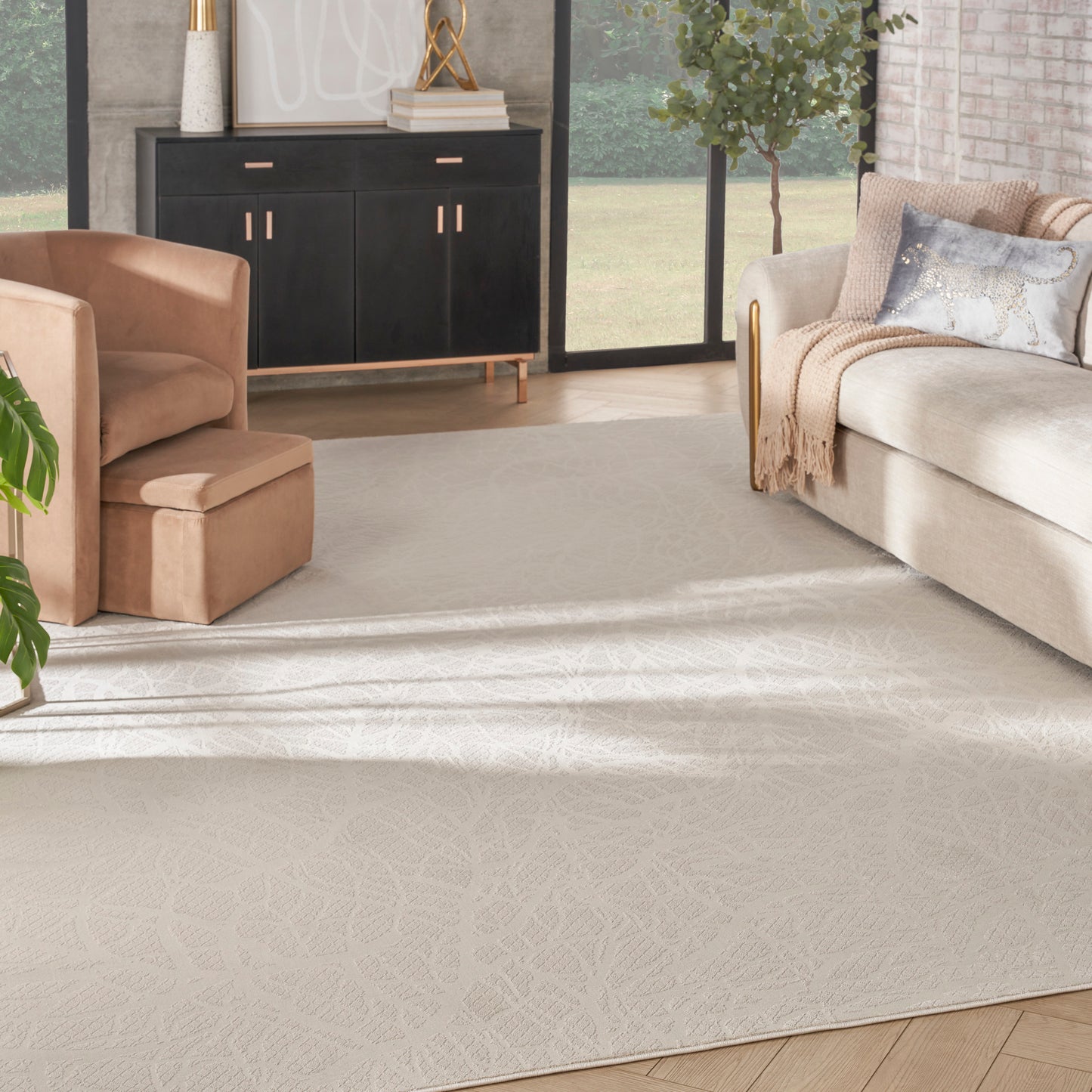 Nourison Desire 9' x 12' Beige Modern Indoor Rug