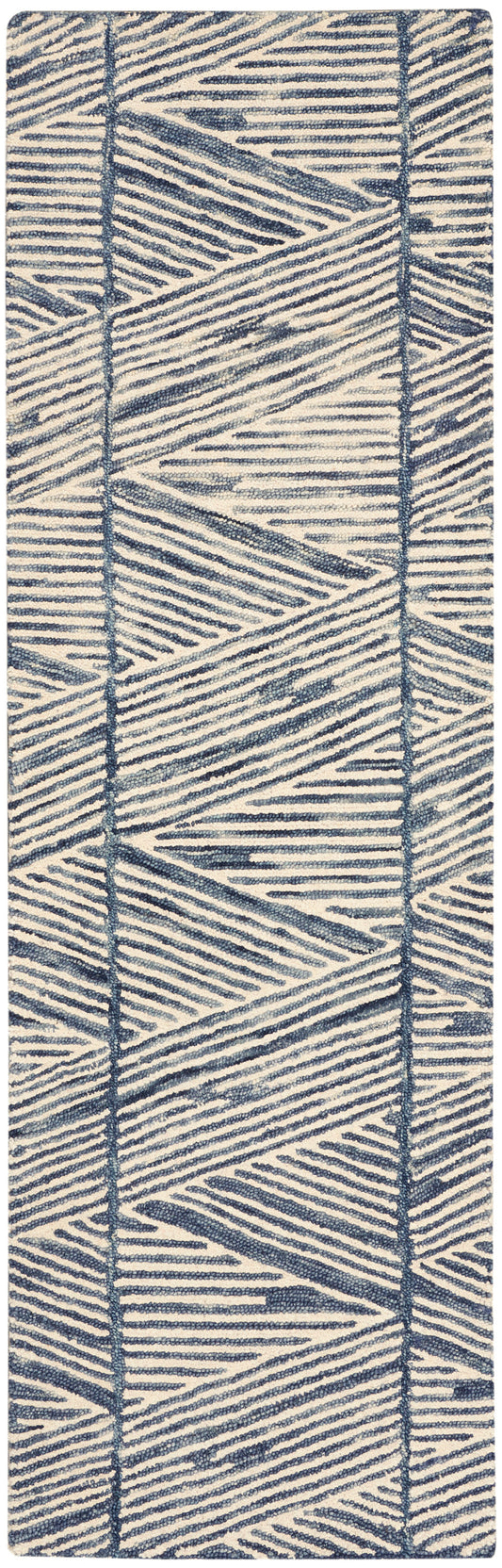 Nourison Colorado 2'3" x 7'6" White Blue Modern Indoor Rug