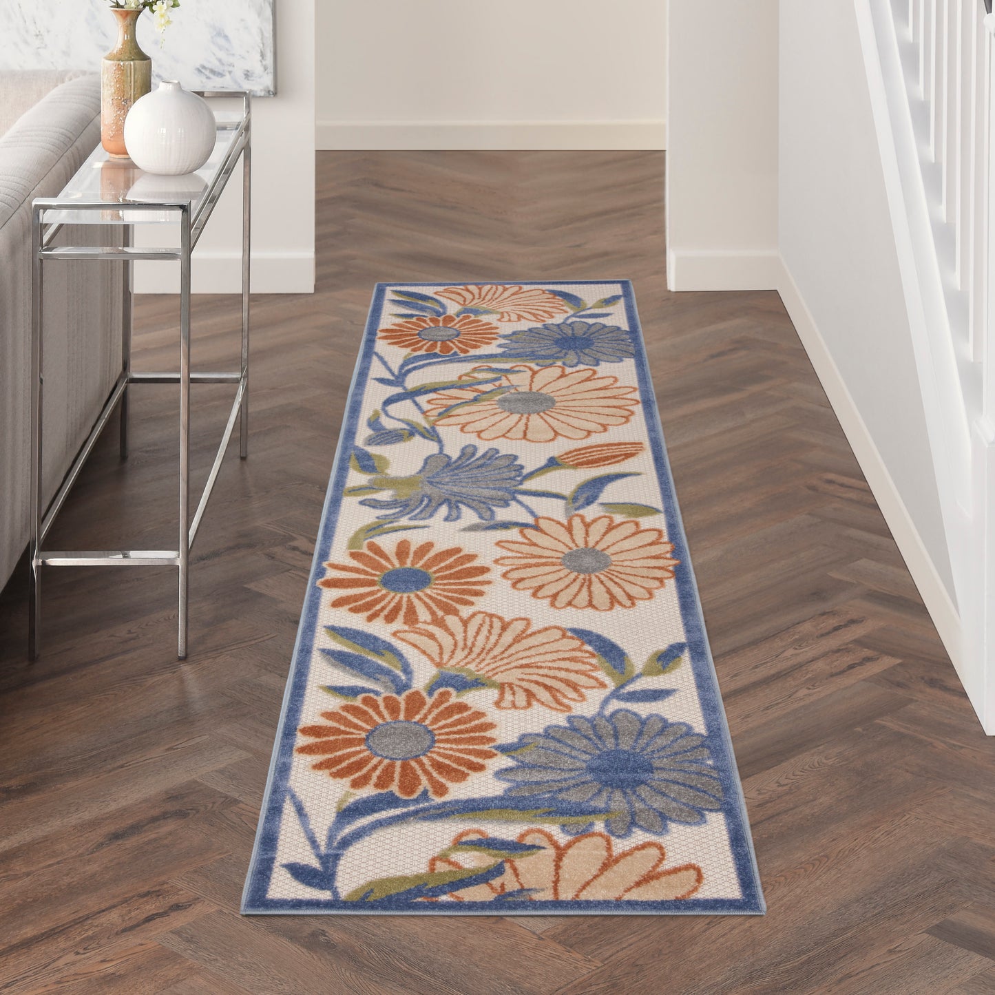 Nourison Aloha 2' x 6' Beige Multicolor Contemporary Rug