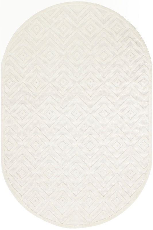 Nourison Versatile 6' x 9' Oval Ivory White Modern Rug