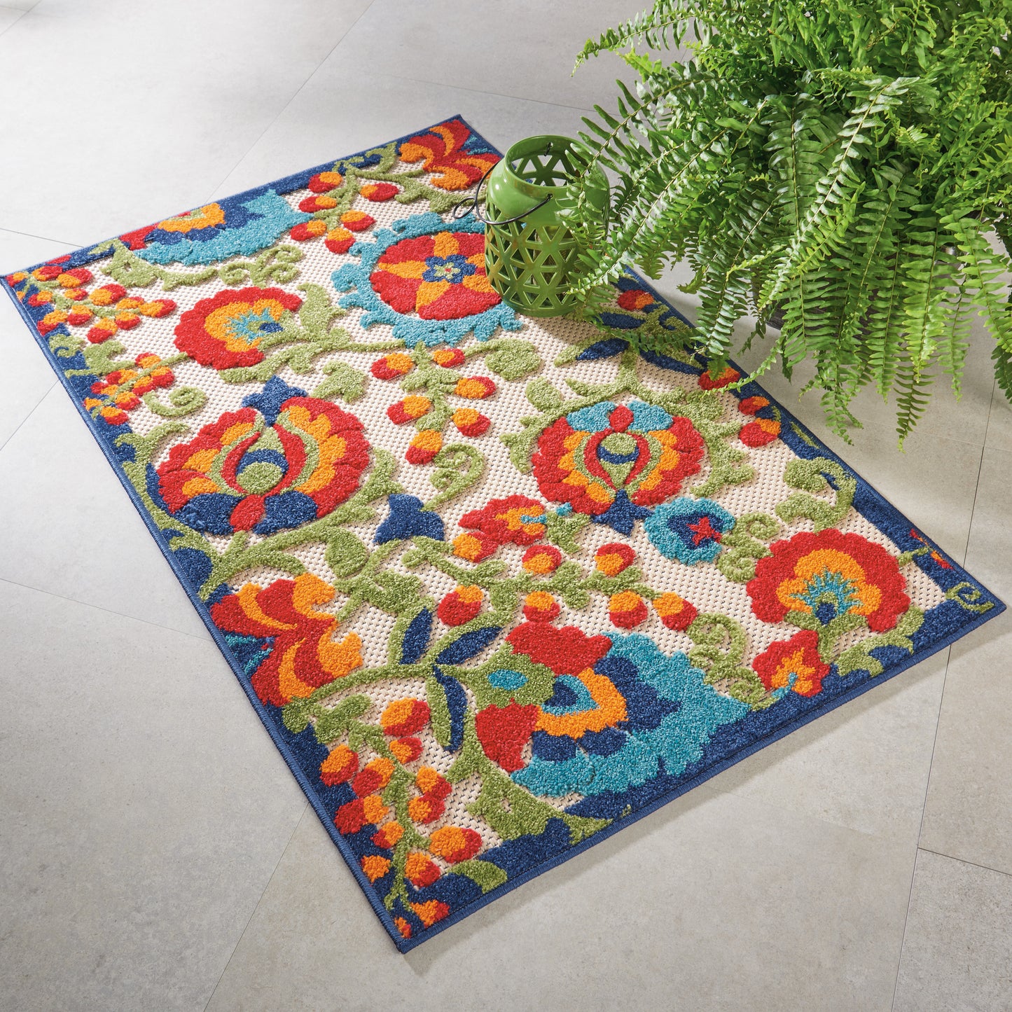 Nourison Aloha 2'8" x 4' Multicolor Farmhouse Rug