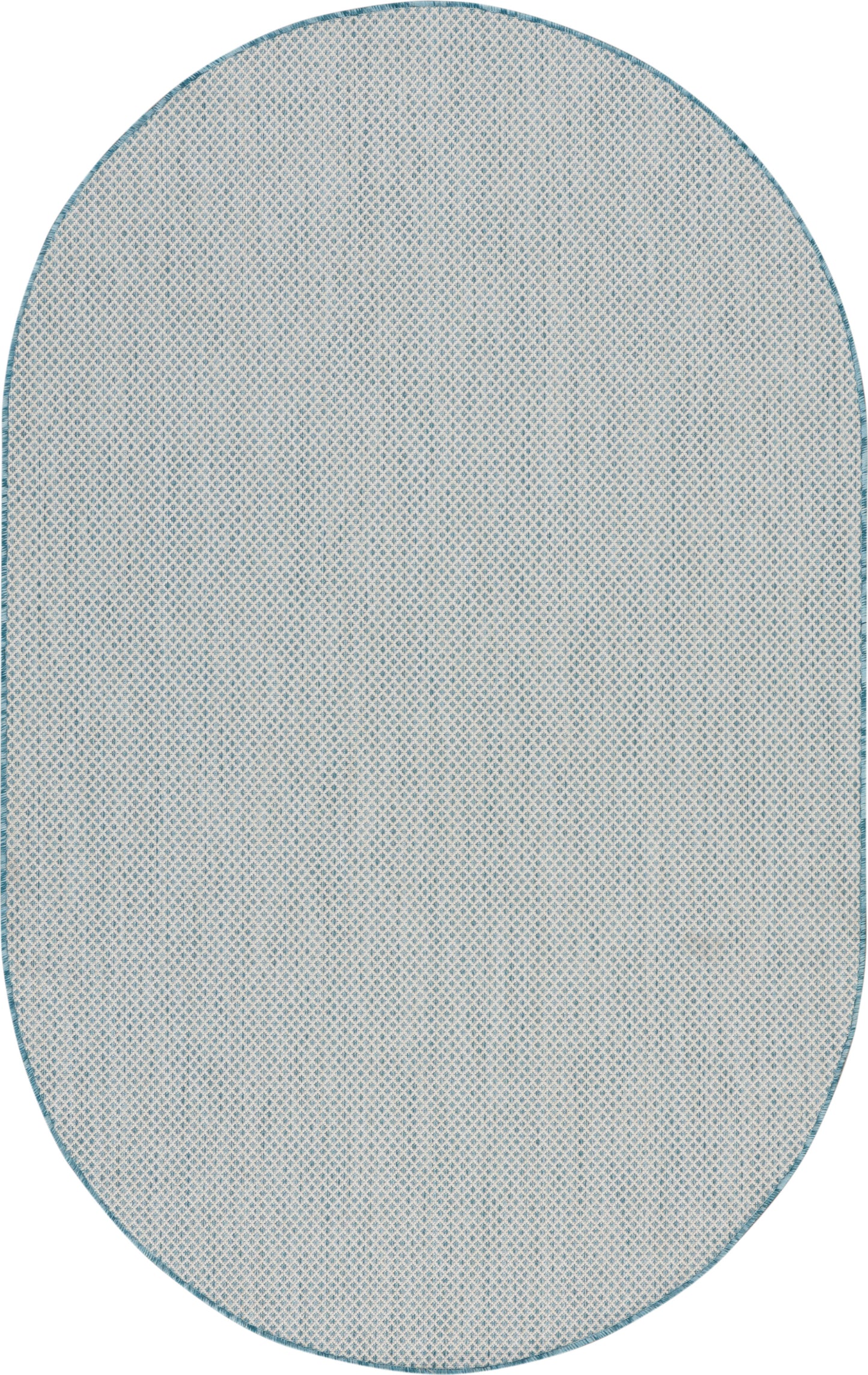 Nourison Courtyard 5' x 8' Oval Ivory Aqua Modern Rug