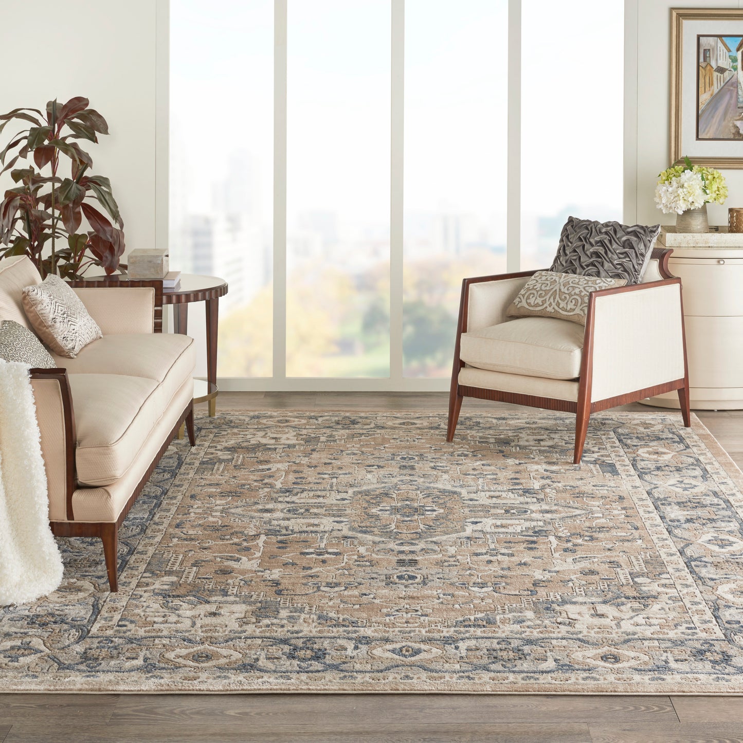 Nourison Quarry 7' x 10' Beige Grey Farmhouse Indoor Rug