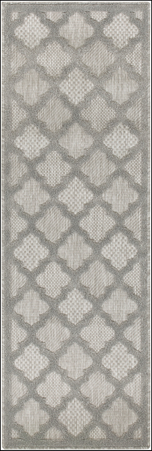 Nourison Easy Care 2' x 6' Silver Grey Outdoor Rug