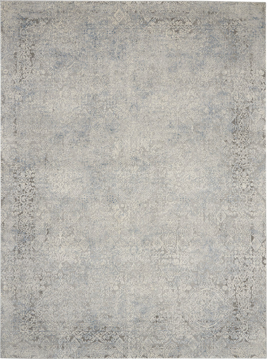 Nourison Rustic Textures 7'10" x 10'6" Ivory Light Blue Vintage Indoor Rug