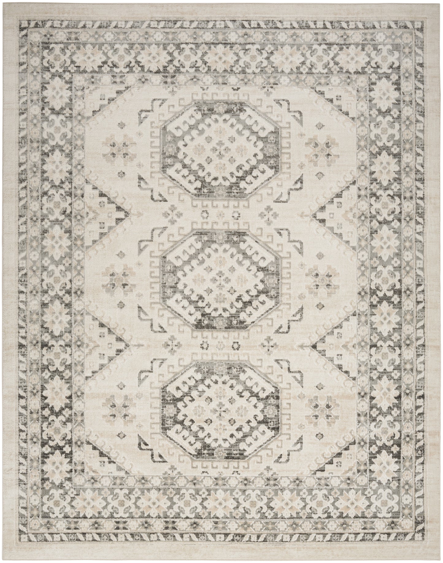 Nourison Serenity Home 5'3" x 7'3" Ivory Grey Vintage Indoor Rug