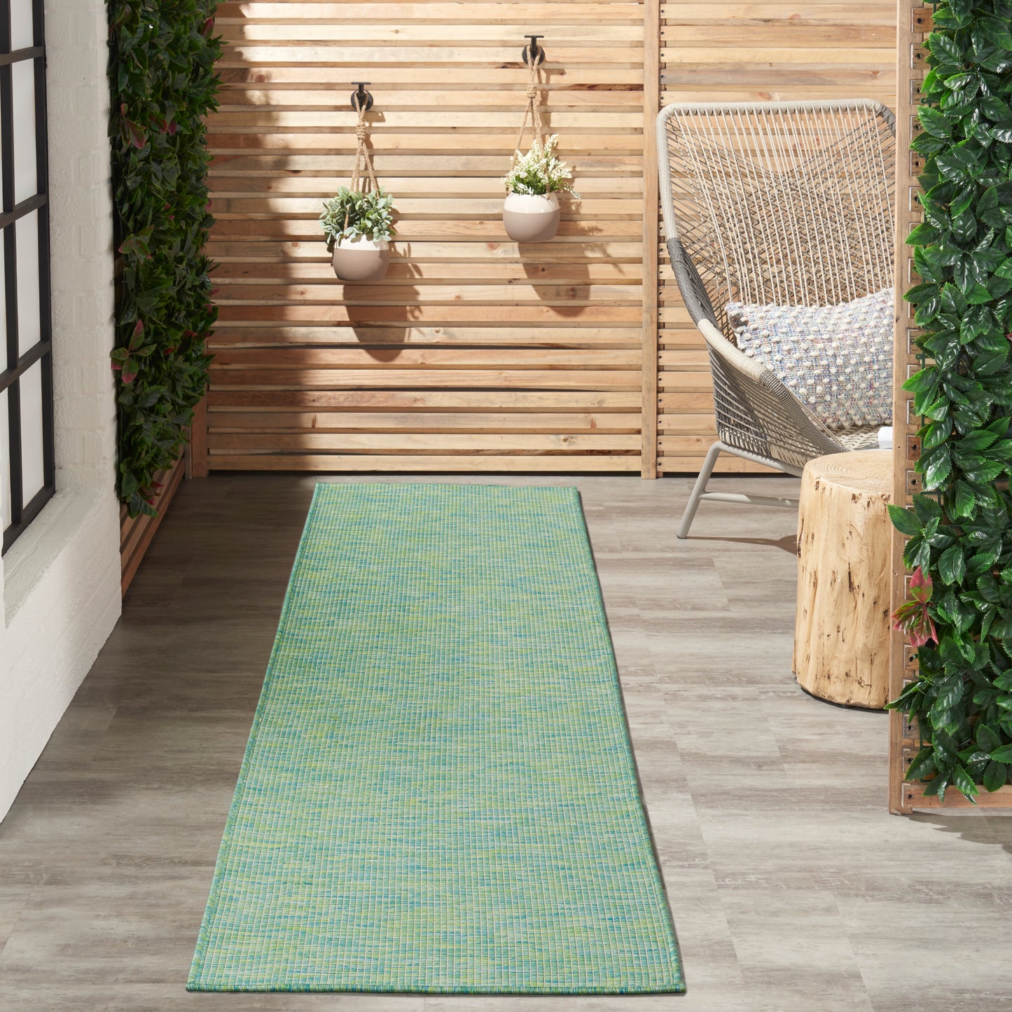 Nourison Positano 2'2" x 10' Blue Green Modern Rug