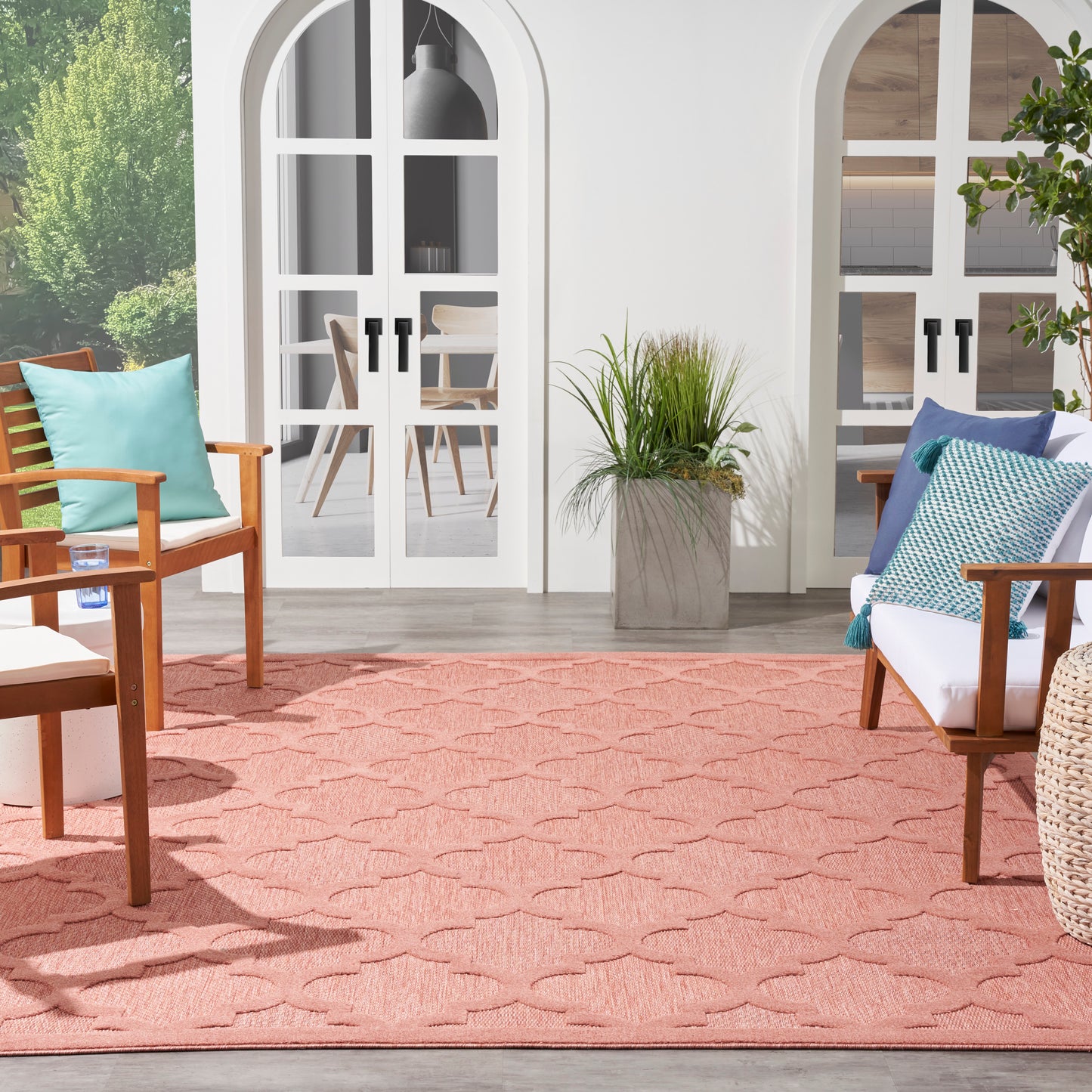 Nourison Easy Care 8' x 10' Coral Orange Modern Rug