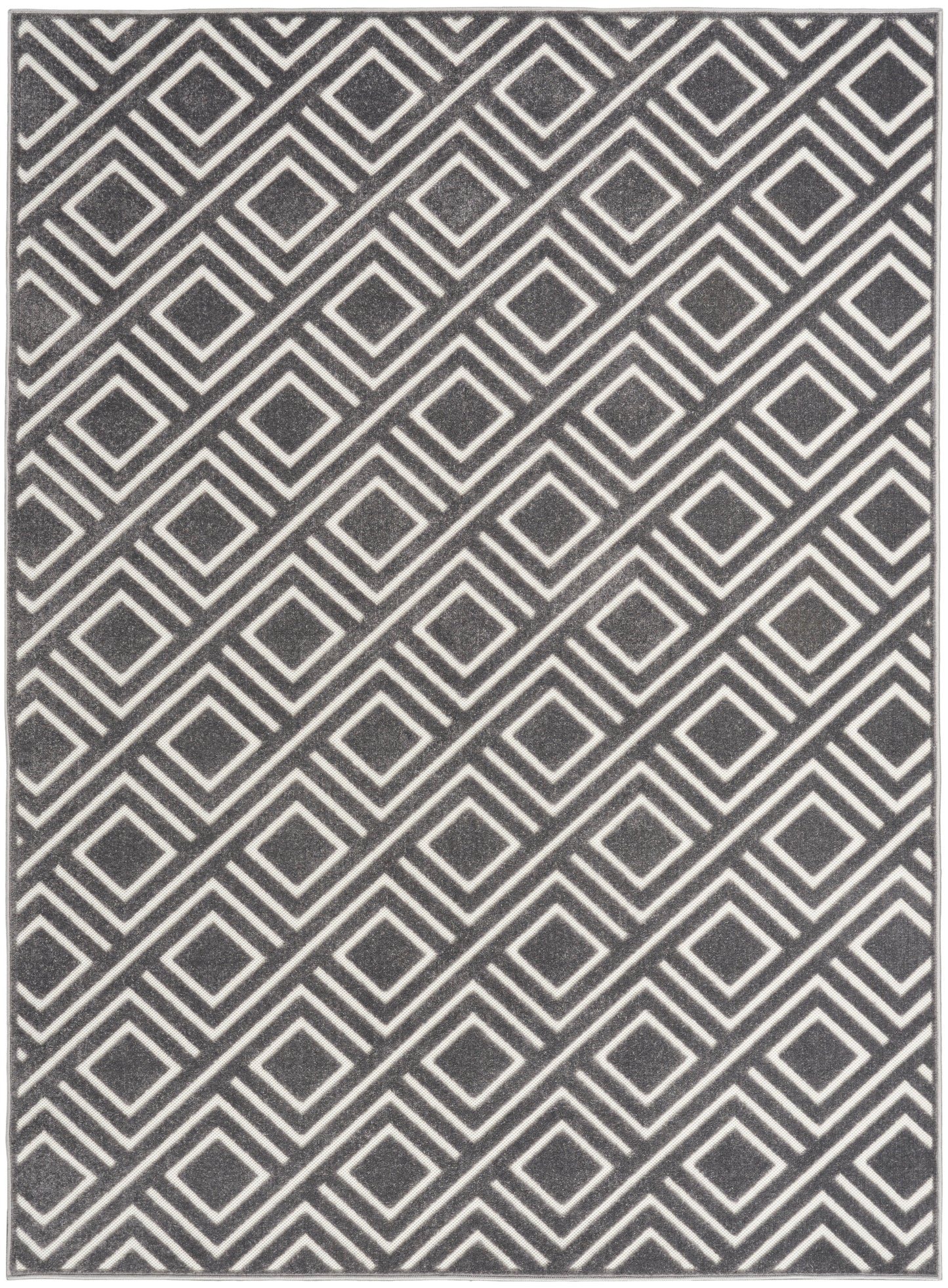 Nourison Care Free 6'7" x 9'2" Grey Modern Indoor Rug