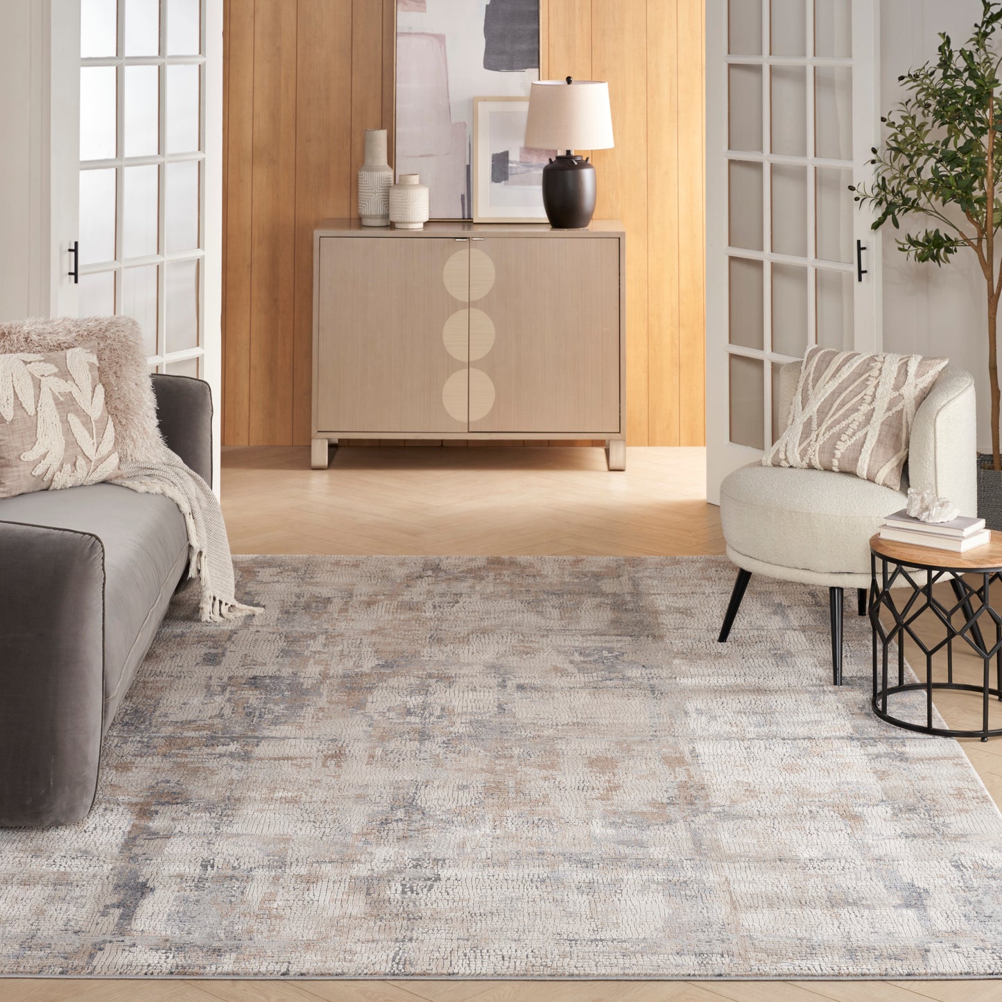 Nourison Rustic Textures 9'3" x 12'9" Beige Grey Modern Indoor Rug