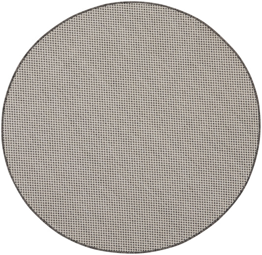 Nourison Courtyard 5' x Round Ivory/Charcoal Modern Rug