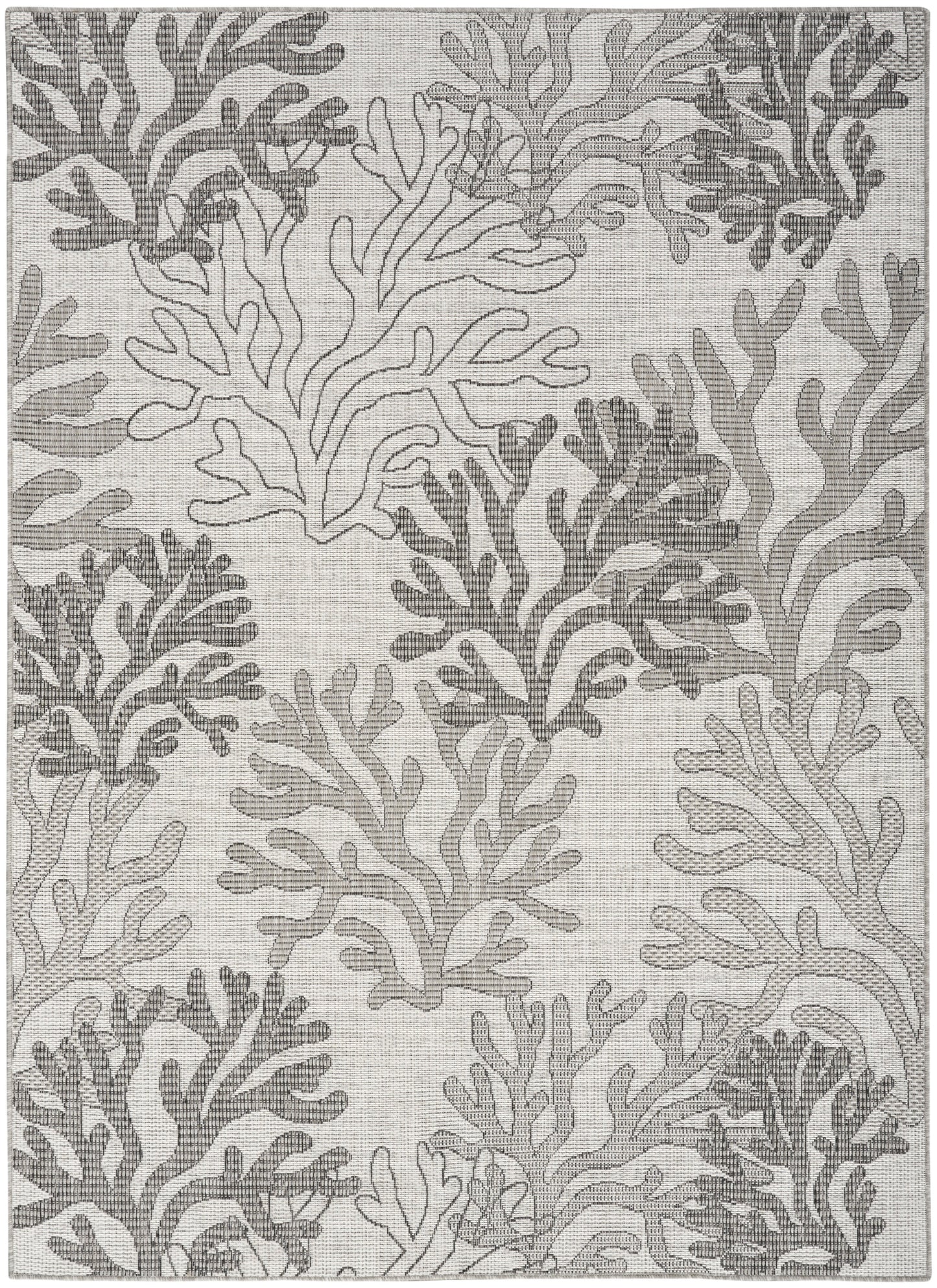 Nourison Garden Oasis 6' x 9' Grey Coastal, Nautical & Beach Rug