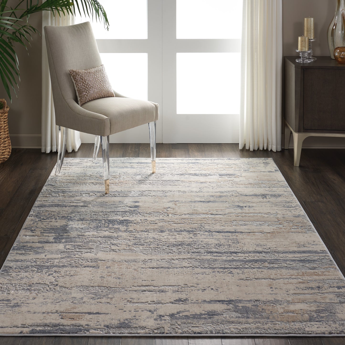 Nourison Rustic Textures 5'3" x 7'3" Beige Grey Modern Indoor Rug