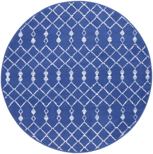 Nourison Whimsicle 5' x Round Navy Bohemian Indoor Rug