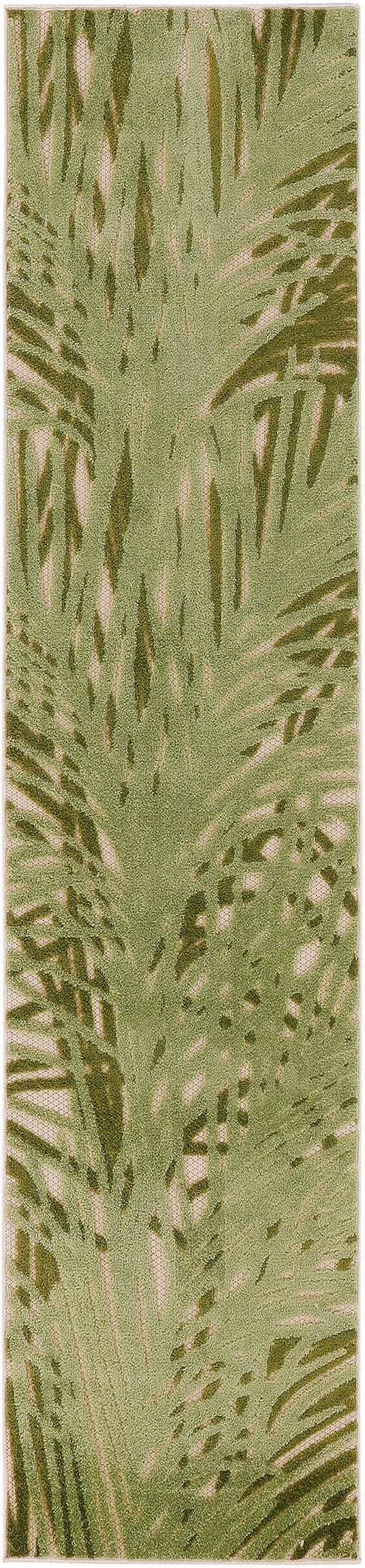 Nourison Aloha 2'3" x 8' Ivory Green Outdoor Rug