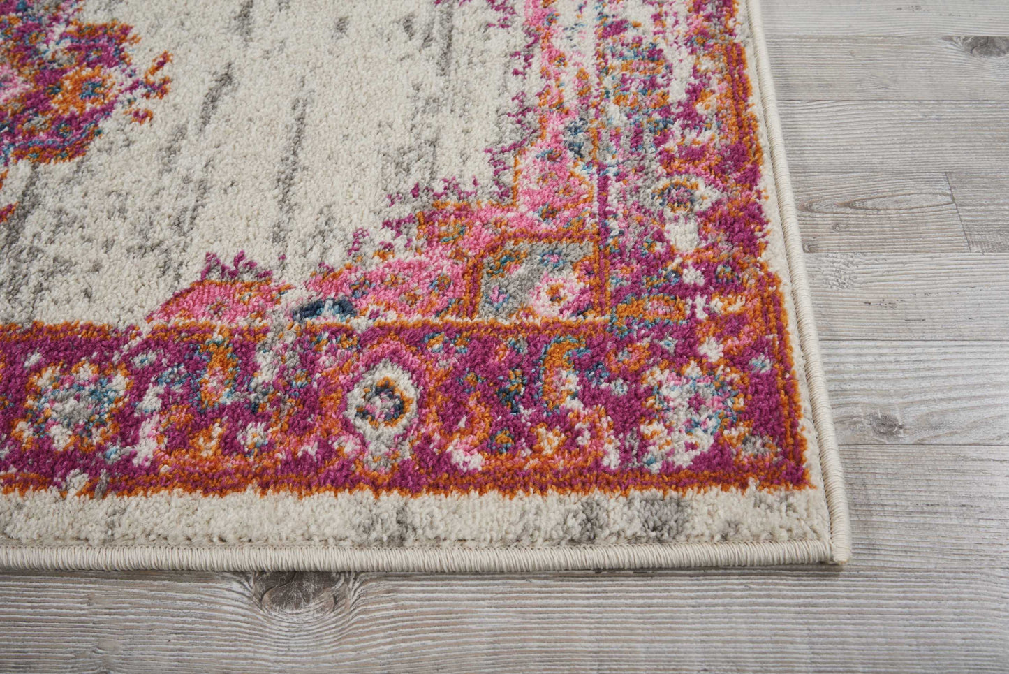 Nourison Passion 2'2" x 7'6" Ivory/Fuchsia Bohemian Indoor Rug