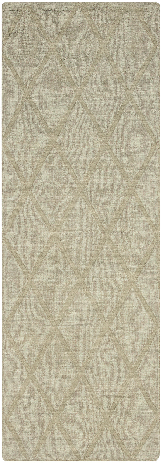 Nourison Wool Haven 2' x 6' Sage Modern Indoor Rug