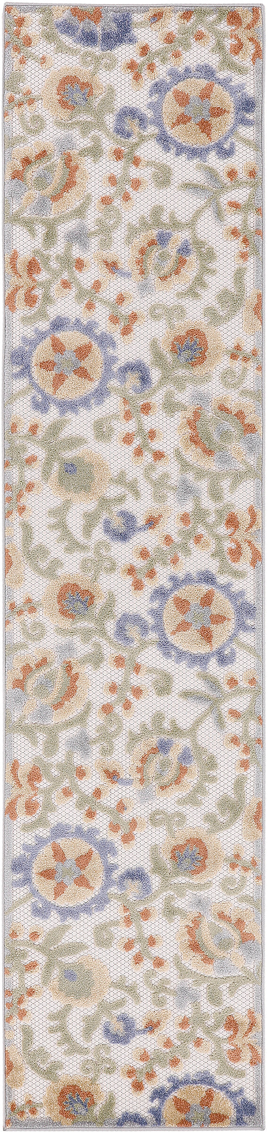 Nourison Aloha 2' x 6' Ivory Blue Outdoor Rug