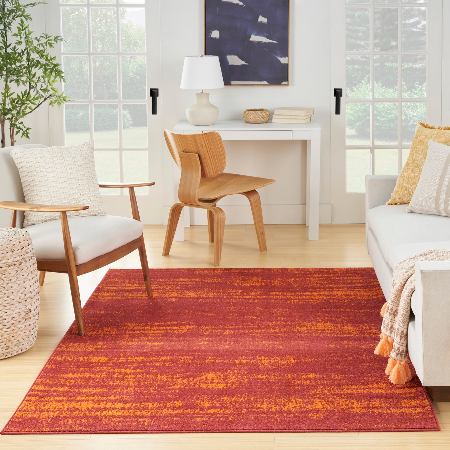 Nourison Nourison Essentials 6' x 9' Red Modern Rug