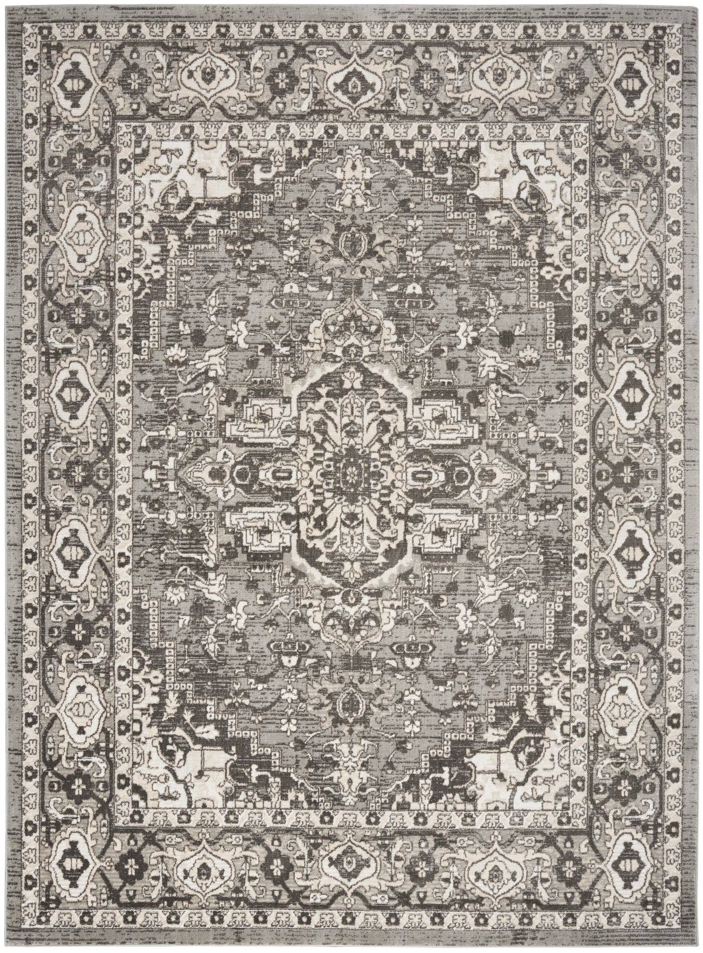 Nourison Quarry 7'10" x 9'10" Grey Vintage Indoor Rug