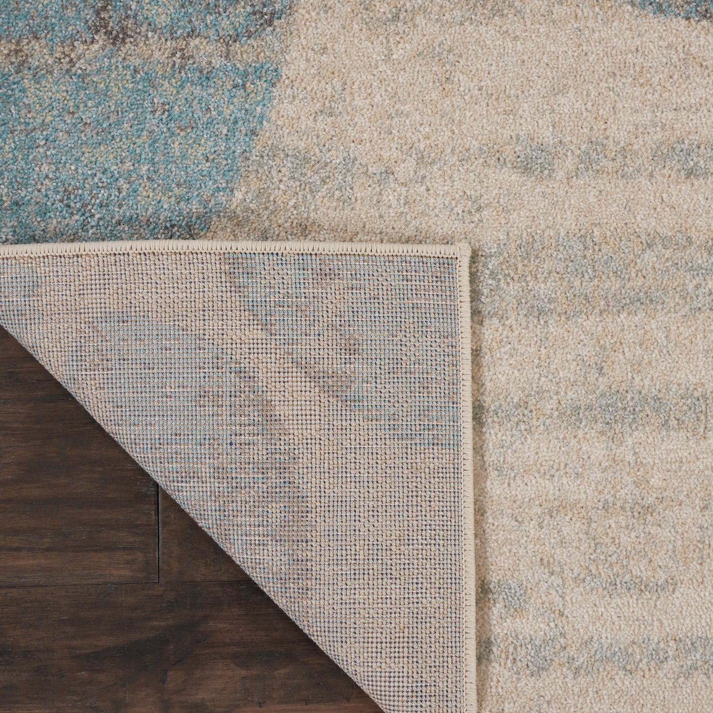 Nourison Tranquil 7' x 10' Ivory/Light Blue Farmhouse Indoor Rug