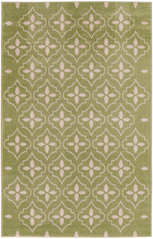 Nourison Nourison Essentials 4' x 6' Green Ivory Modern Rug