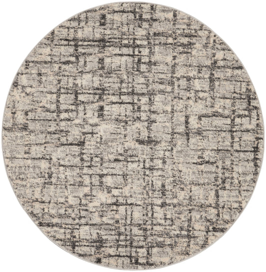 Calvin Klein CK950 Rush 4' x Round Ivory/Grey Modern Indoor Rug