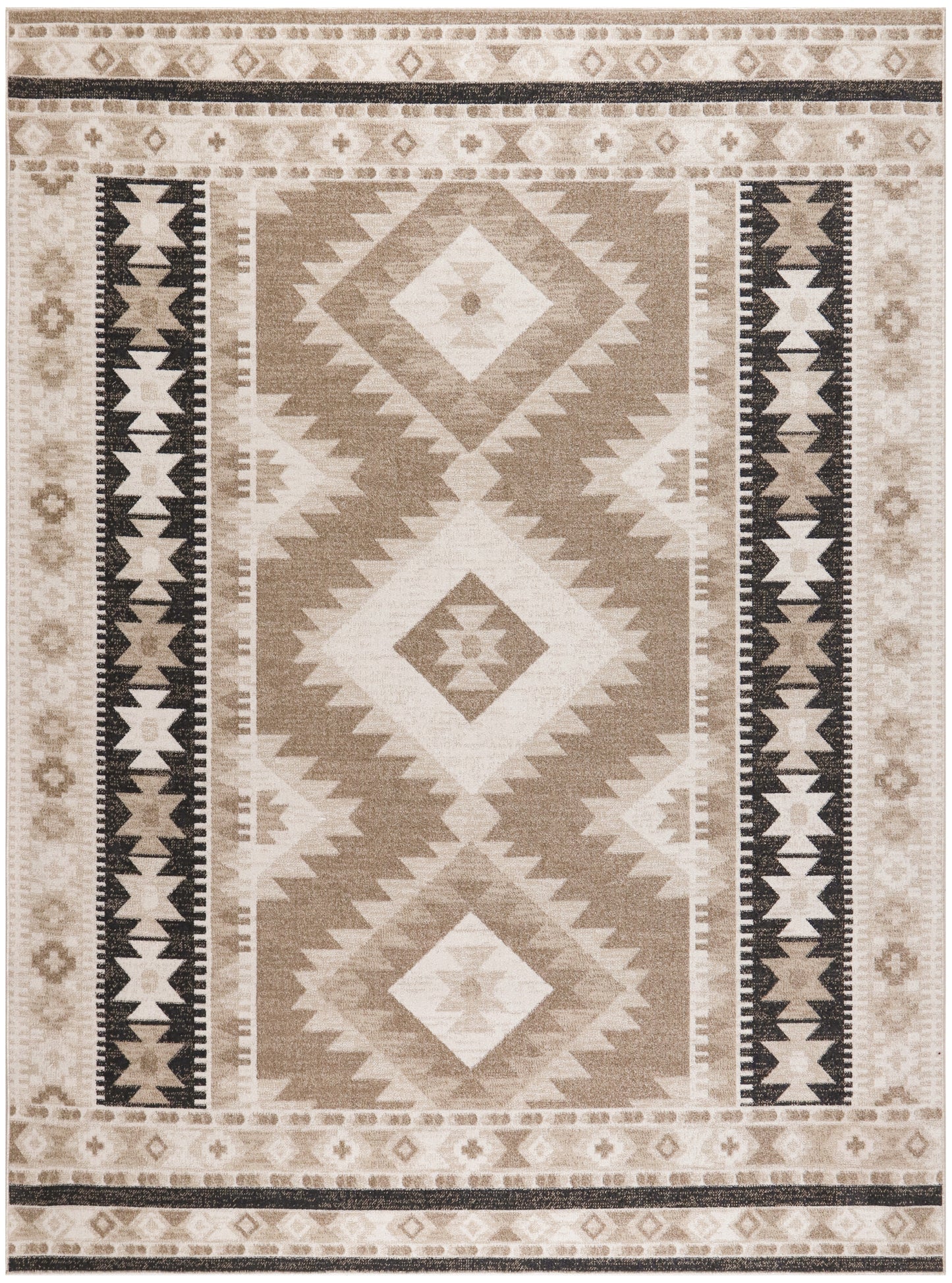 Nourison Washable Decor 7'10" x 10' Beige Black Bohemian Indoor Rug