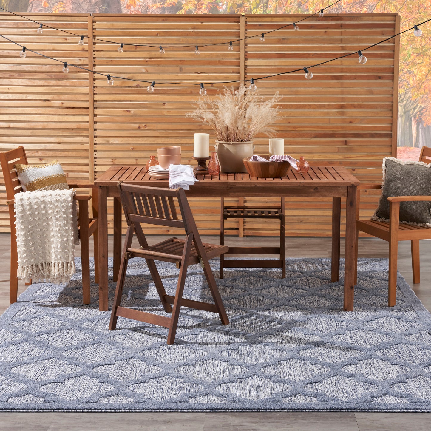 Nourison Easy Care 8' x 10' Denim Blue Modern Rug