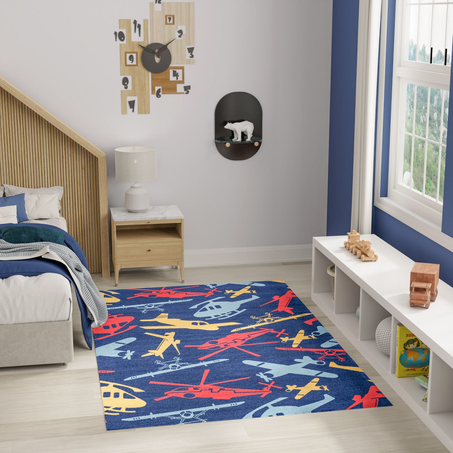 Nourison Imagination 3'5" x 5' Navy Multicolor Kids Indoor Rug