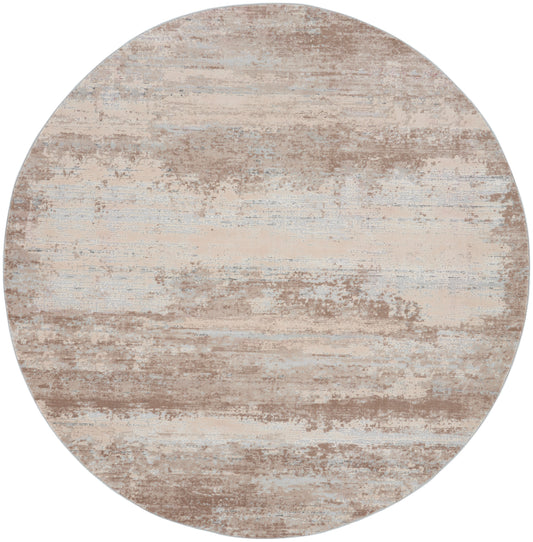 Nourison Rustic Textures 5'3" x Round Beige Modern Indoor Rug