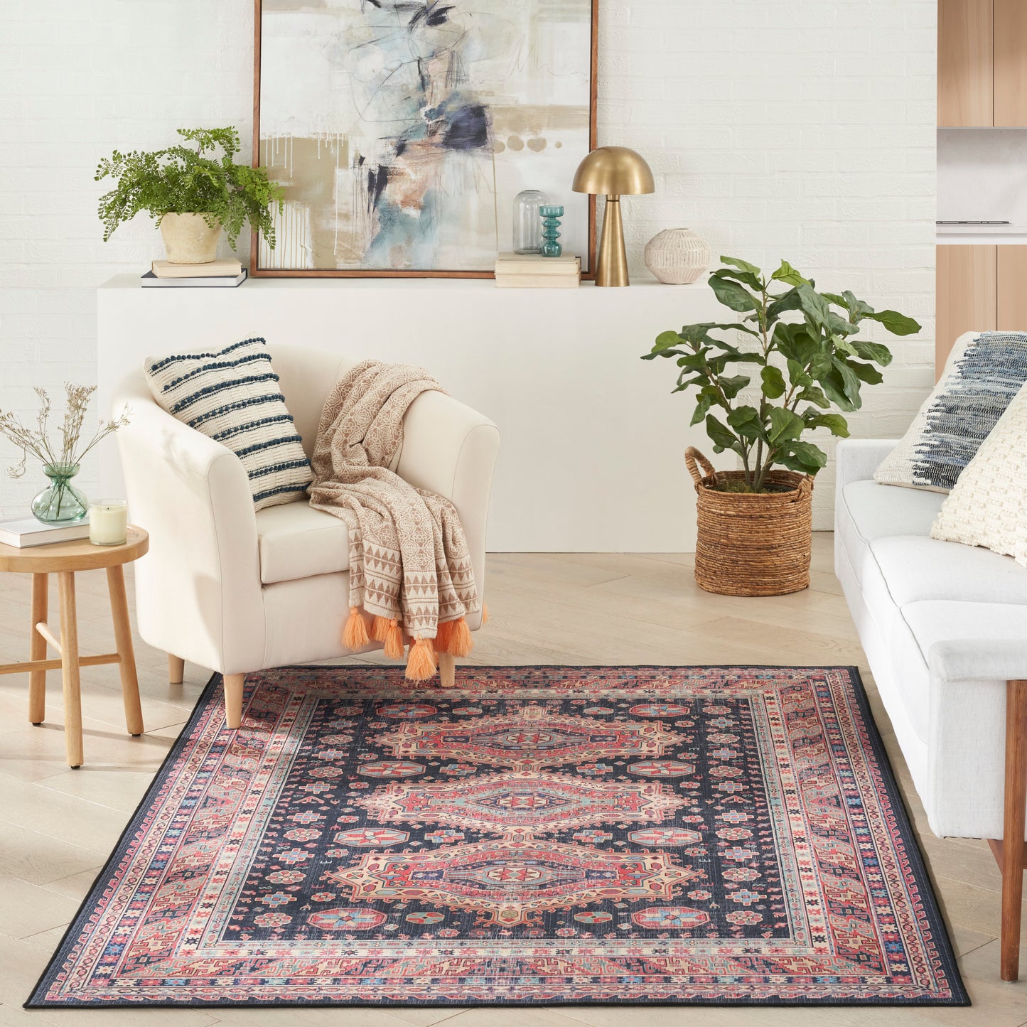 Nourison Vintage Home 3'9" x 5'9" Navy Bohemian Indoor Rug