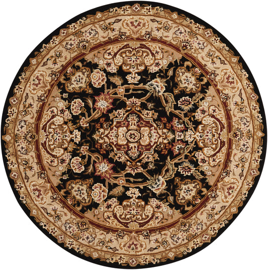 Nourison Nourison 2000 4' x Round Black Traditional Indoor Rug