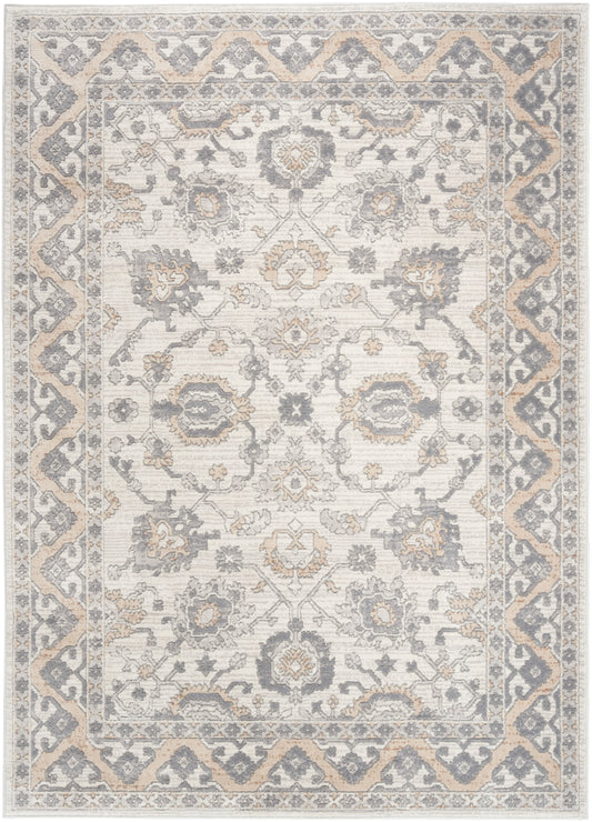 Nicole Curtis Series 4 5'3" x 7'3" Cream Grey Farmhouse Indoor Rug