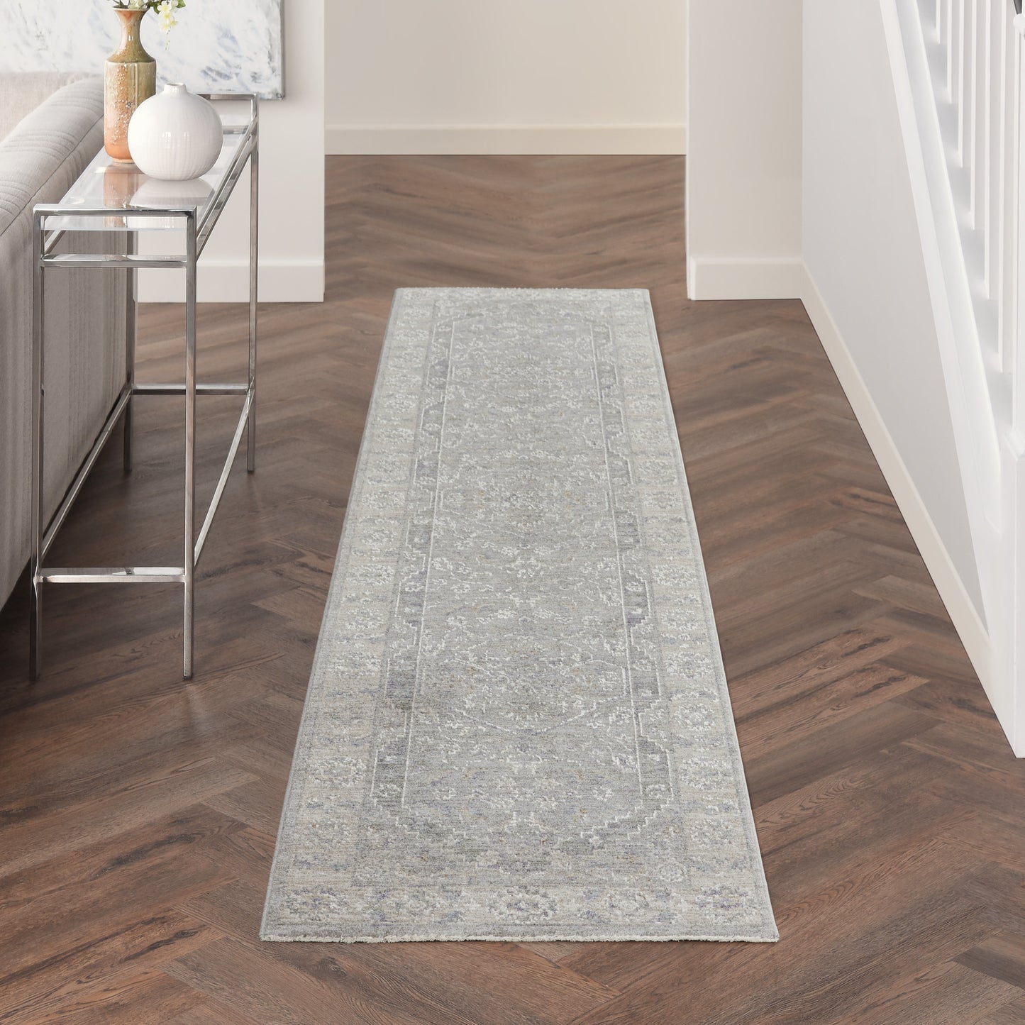 Nourison Infinite 2'3" x 10'2" Grey Vintage Indoor Rug