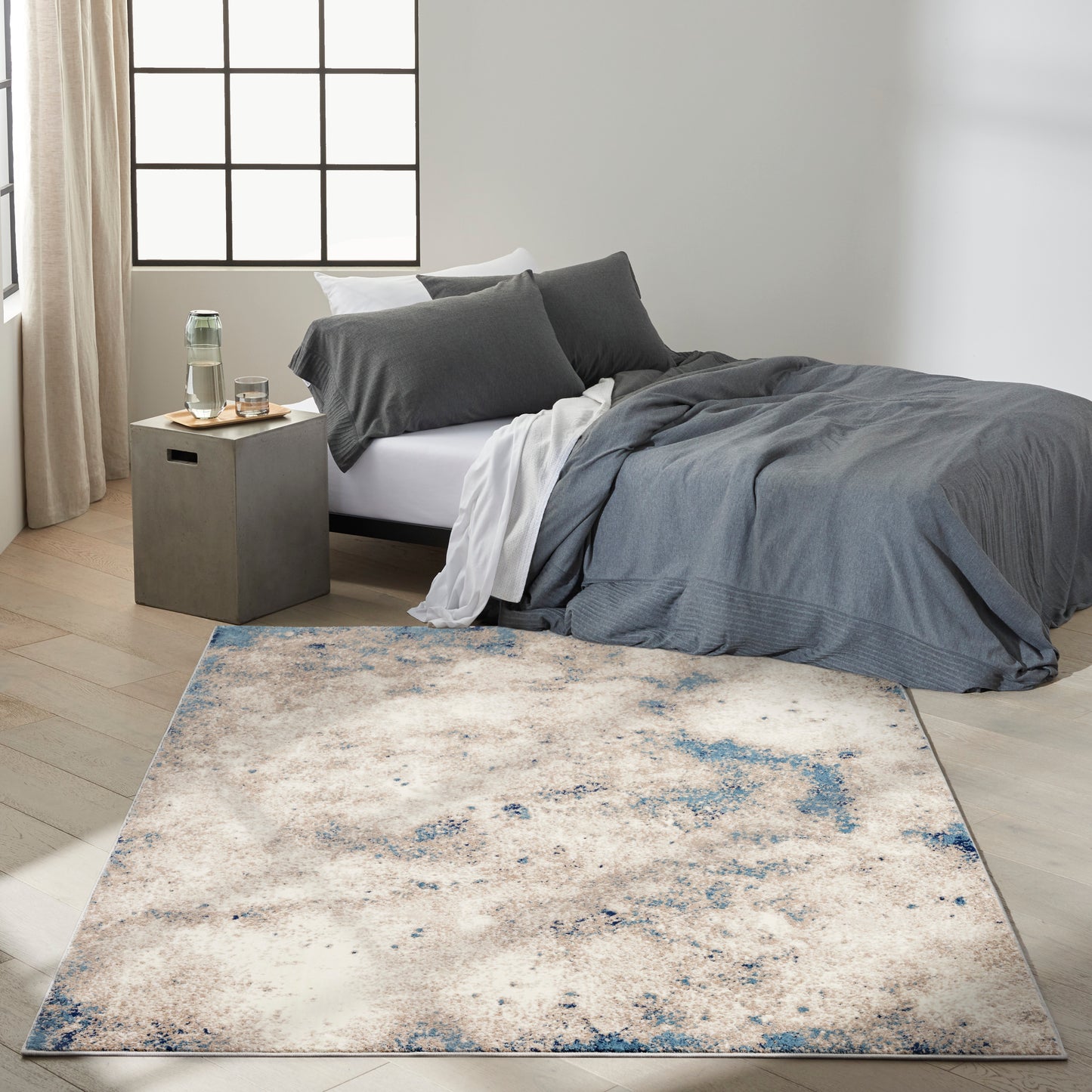 Calvin Klein CK022 Infinity 6' x 9' Ivory Grey Blue Modern Indoor Rug