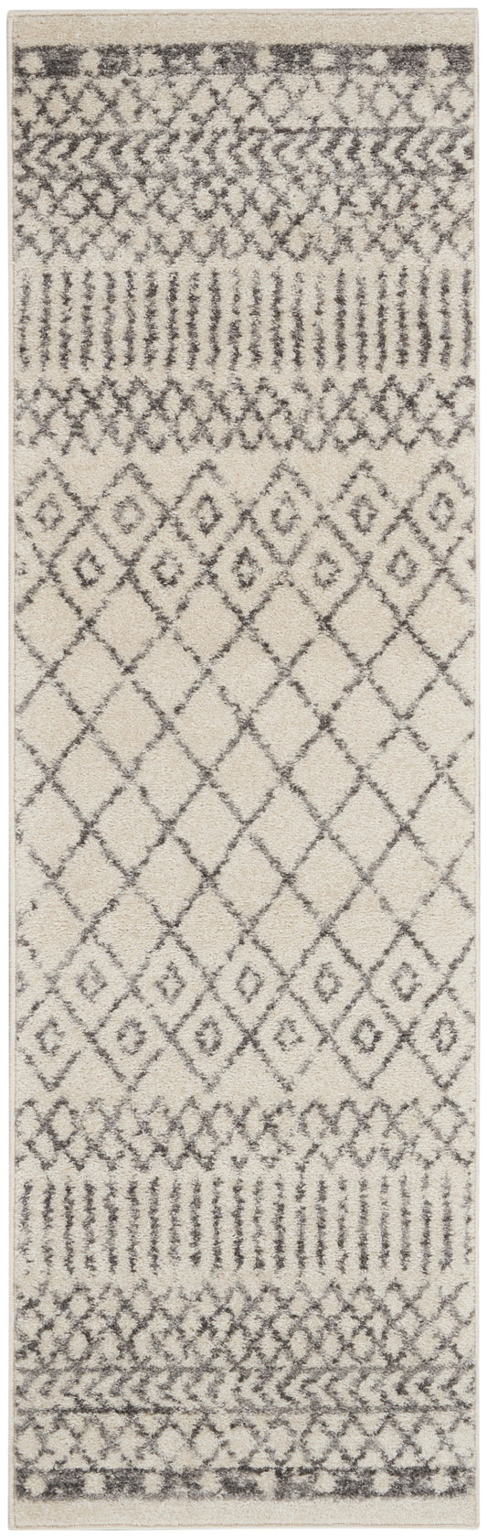 Nourison Passion 1'10" x 6' Ivory/Grey Bohemian Indoor Rug