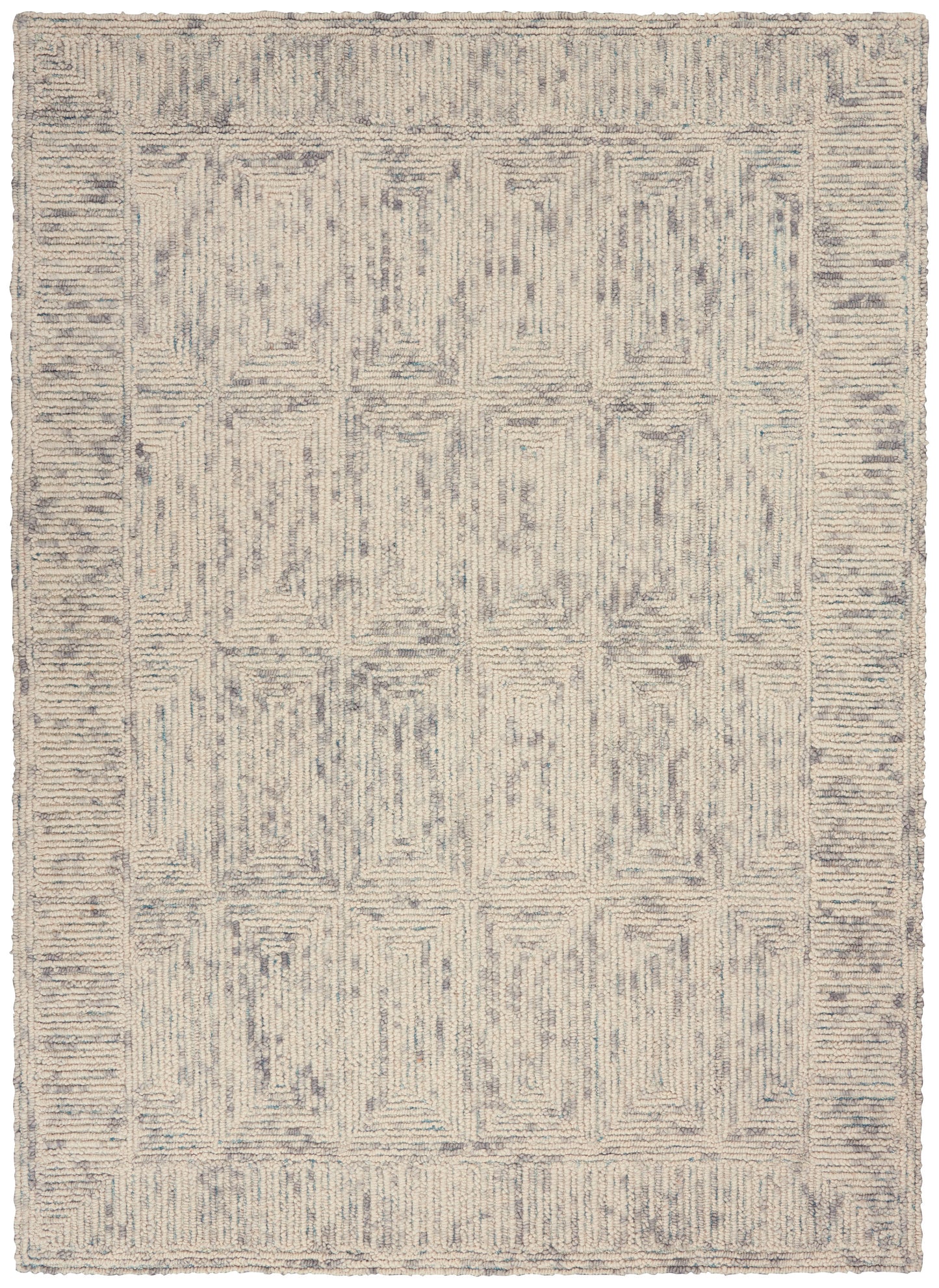 Nourison Colorado 5'3" x 7'3" Ivory Grey Teal Modern Indoor Rug