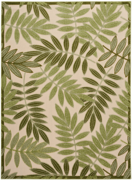 Nourison Aloha 5'3" x 7'5" Ivory Green Outdoor Rug