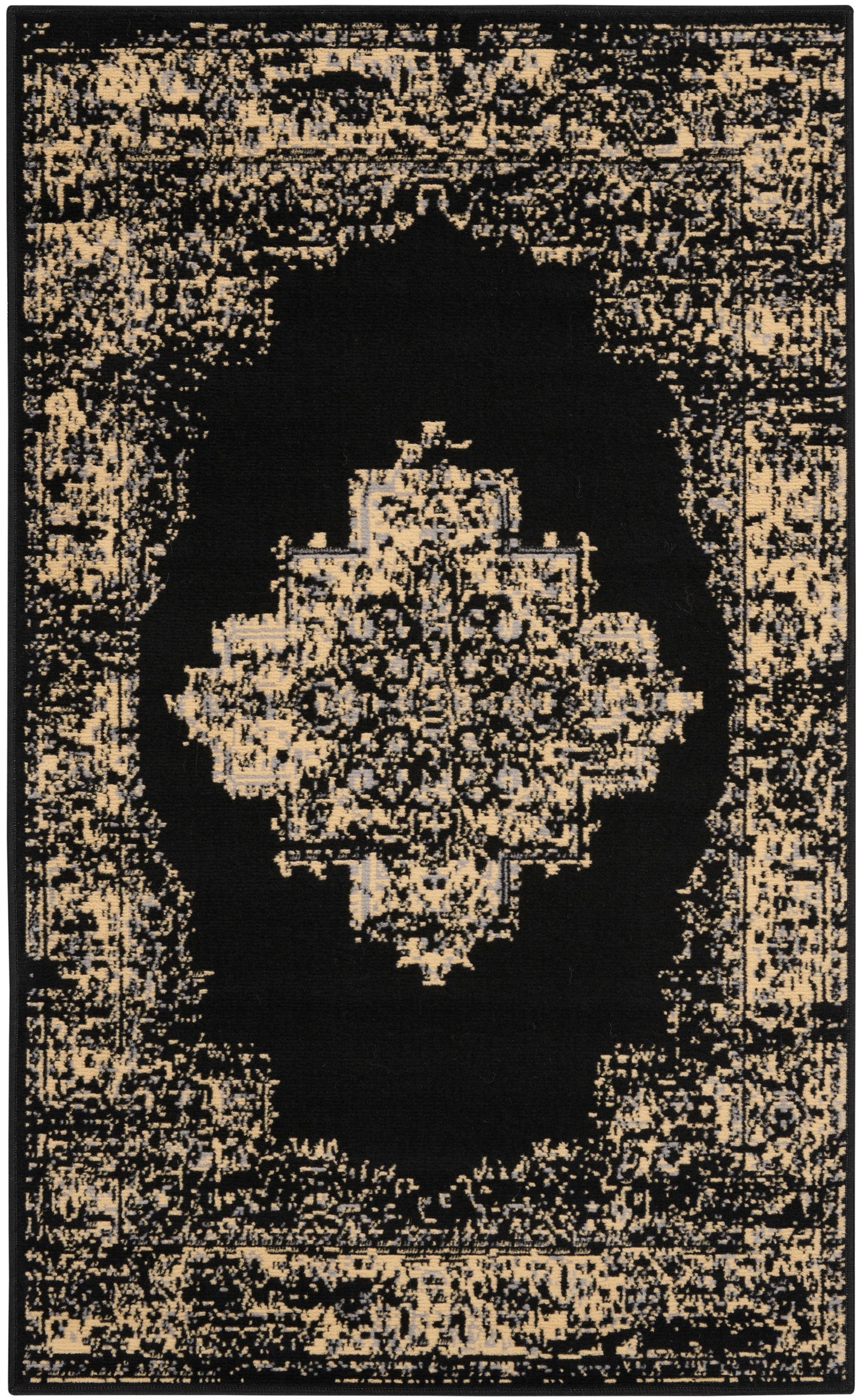 Nourison Grafix 3' x 5' Black Vintage Indoor Rug