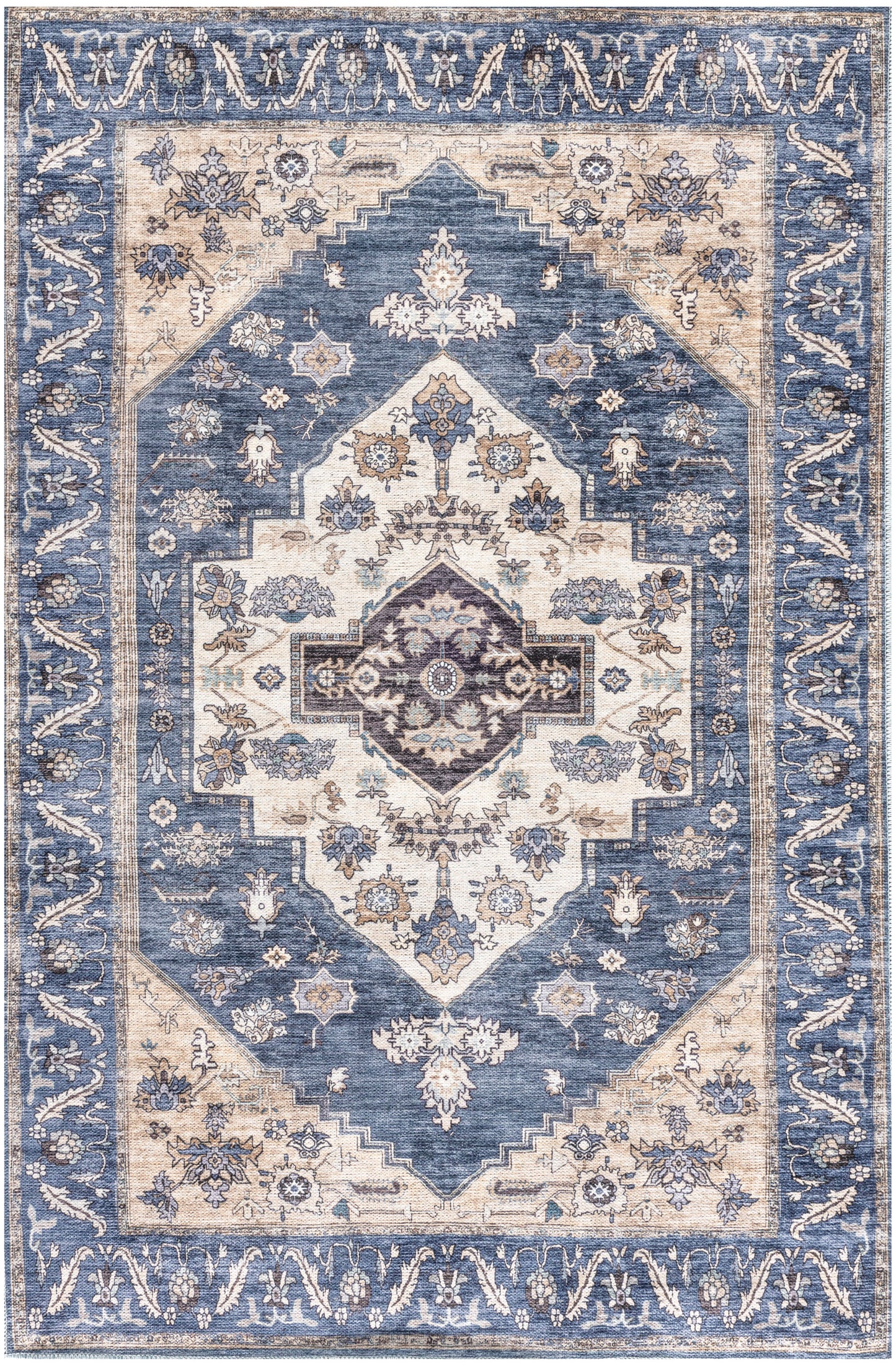 Nourison Grand Washables 4' x 6' Denim Vintage Indoor Rug