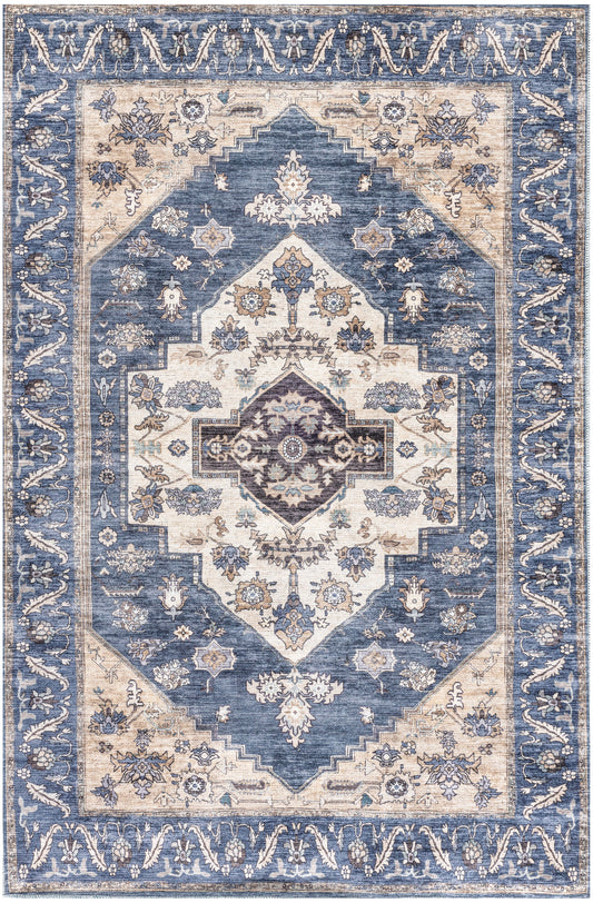 Nourison Grand Washables 4' x 6' Denim Vintage Indoor Rug