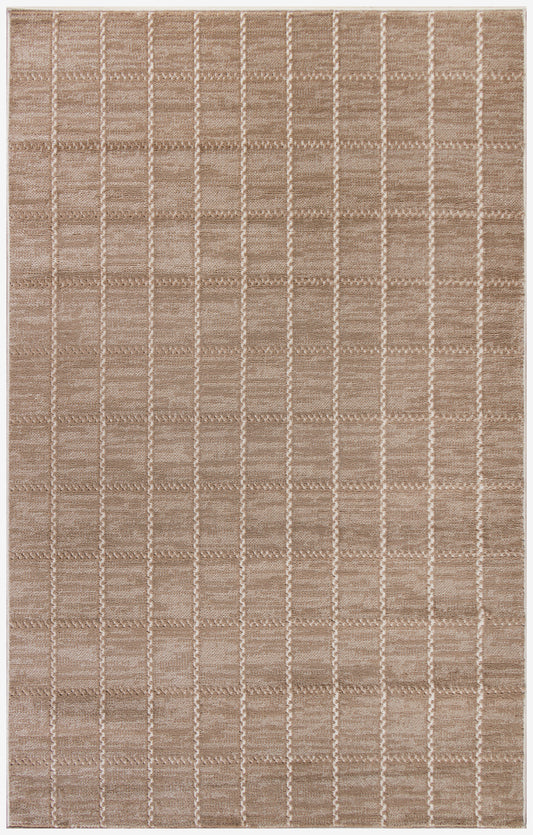 Nourison Serenity Home 3'11" x 5'11" Mocha Ivory Modern Indoor Rug