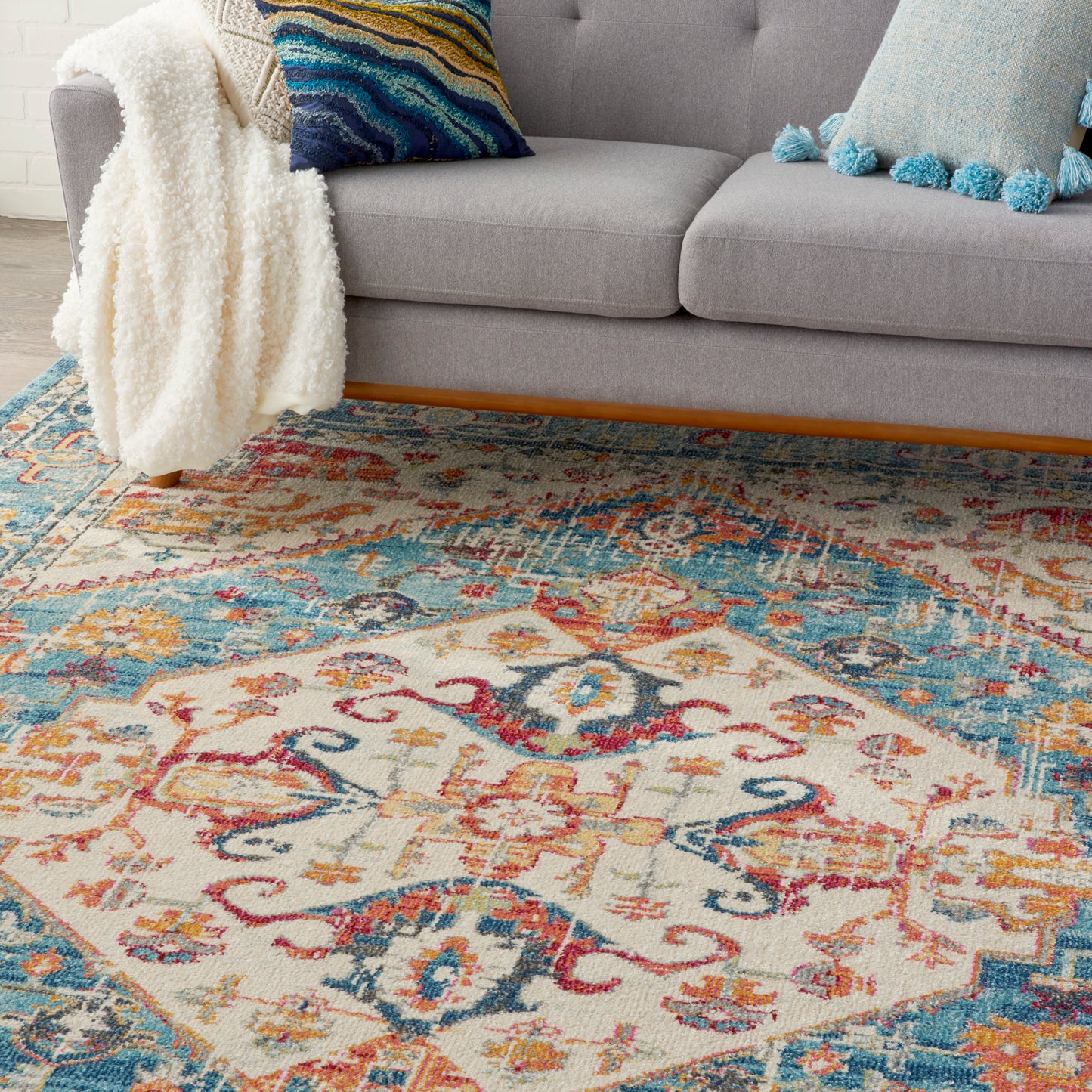 Nourison Passion 8' x 10' Ivory/Light Blue Bohemian Indoor Rug